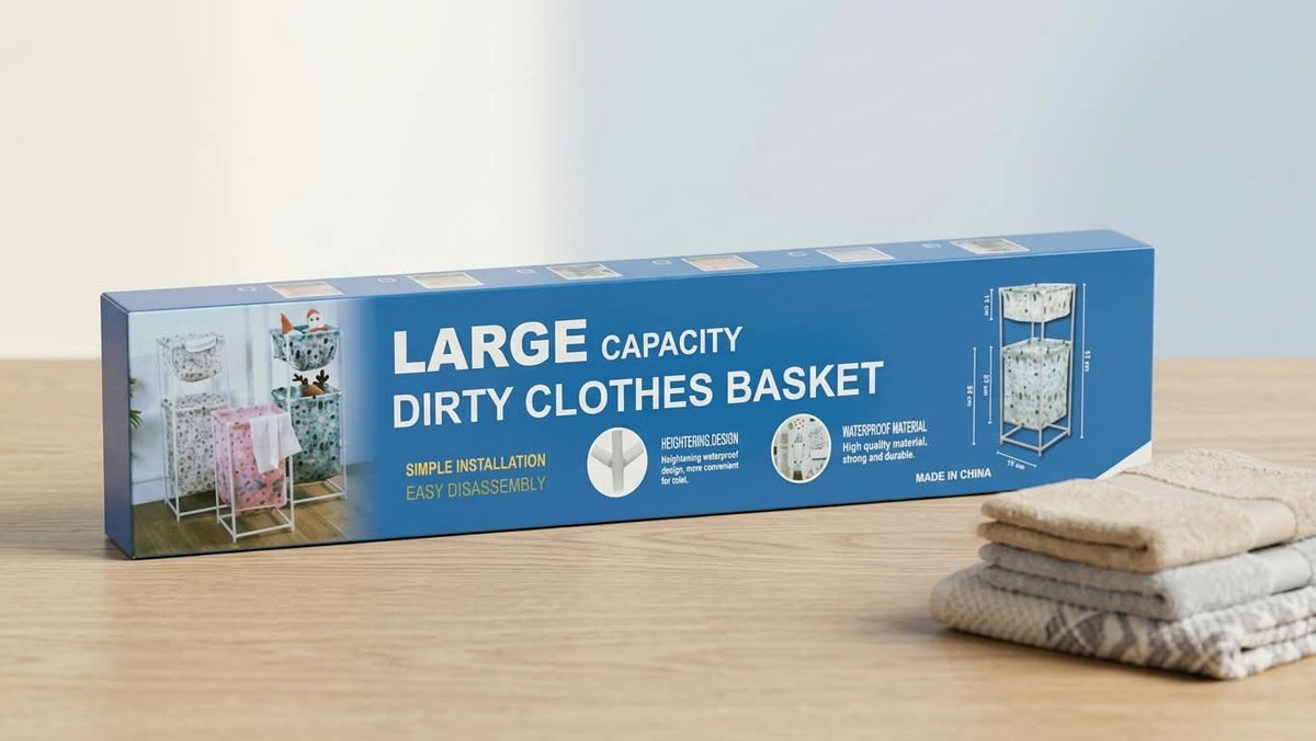 Large Capacity Dirty Clothes Basket 2 Tier Waterproof Laundry Hamper | Laundry Basket