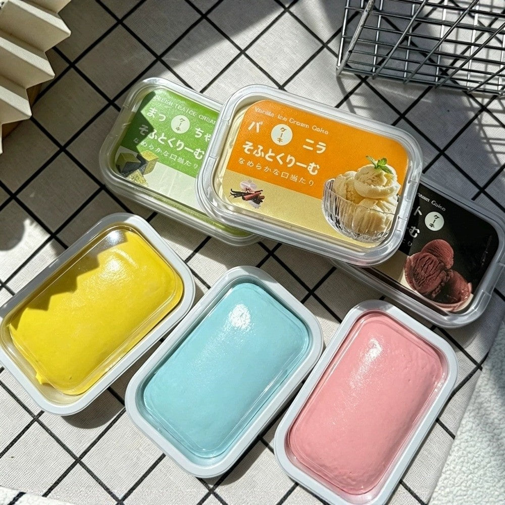 ICE CREAM SQUISHY TOYS IN CONTAINER ASSORTED 1PCS