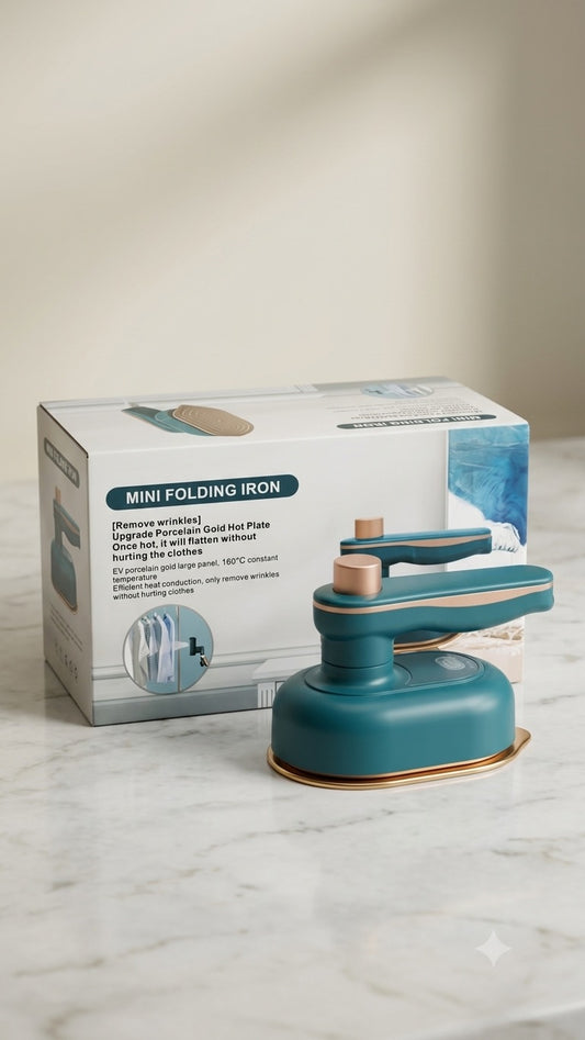 Mini Folding Steam Iron  Compact Travel Garment Steamer`