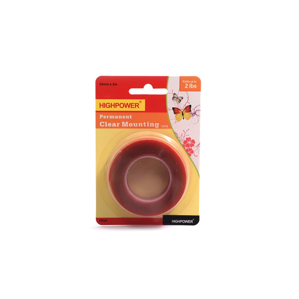 Highpower Permanent Clear Mounting Tape Double Sided Roll 2 meter