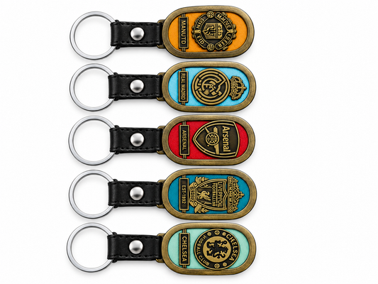 Assorted Leather Keyrings with Decorative Tags 1 PCS