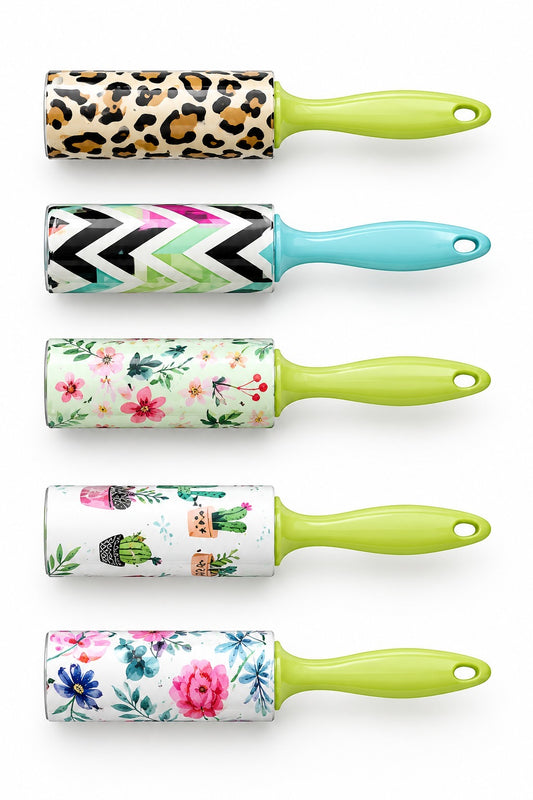 Lint Roller Remover Pet Hair Dust Sticky Roller with Fancy Print