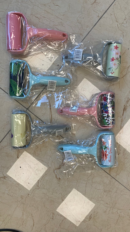 Lint Roller Sticky Hair Remover with Fancy Print Y Handle Reusable