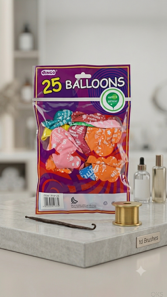 Happy Birthday Printed Balloon 25pcs Packet Mix Color.
