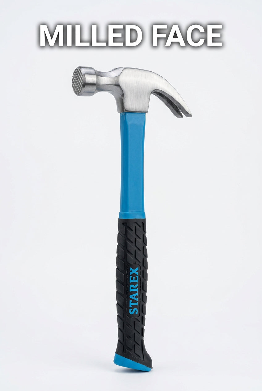 Starex Milled Face Claw Hammer with Blue Handle for DIY Work
