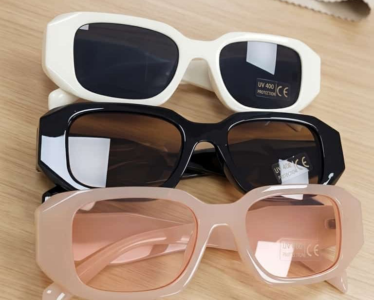 Cat Eye Sunglasses For Kids in Cream Black and Pink Model 2391