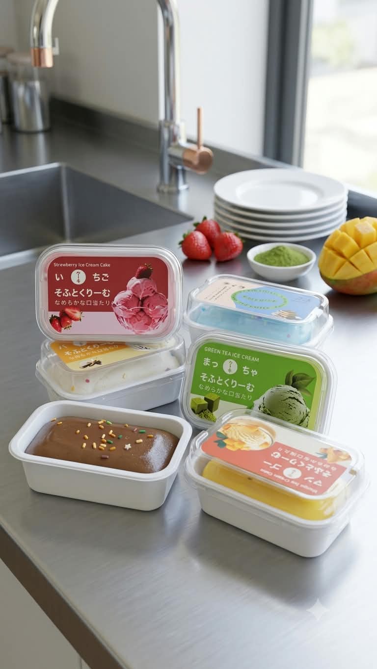 ICE CREAM SQUISHY TOYS IN CONTAINER ASSORTED 1PCS