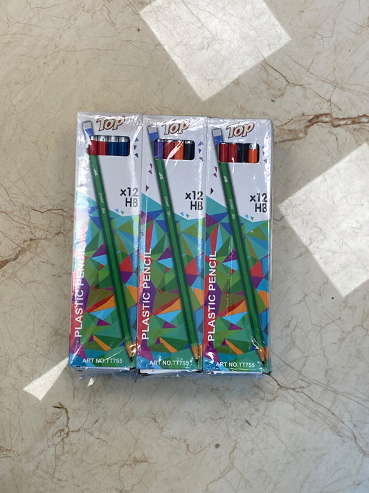 Top Pencil HB 12pcs Packet with Eraser.