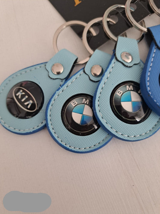 Assorted Leather Keyrings with Decorative Tags 1 PCS